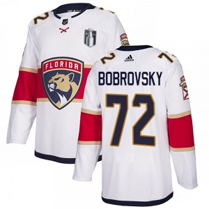Authentic Adidas Adult Sergei Bobrovsky White Away 2023 Stanley Cup Final Jersey - NHL Florida Panthers