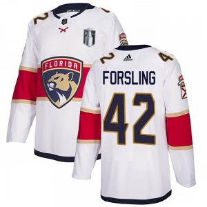 Authentic Adidas Adult Gustav Forsling White Away 2023 Stanley Cup Final Jersey - NHL Florida Panthers