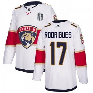 Authentic Adidas Adult Evan Rodrigues White Away 2023 Stanley Cup Final Jersey - NHL Florida Panthers