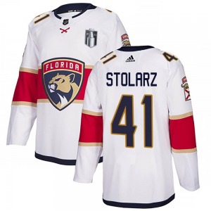 Authentic Adidas Adult Anthony Stolarz White Away 2023 Stanley Cup Final Jersey - NHL Florida Panthers