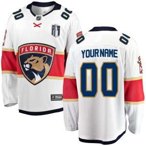 Breakaway Fanatics Branded Youth Custom White Custom Away 2023 Stanley Cup Final Jersey - NHL Florida Panthers