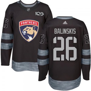 Authentic Youth Uvis Balinskis Black 1917-2017 100th Anniversary Jersey - NHL Florida Panthers