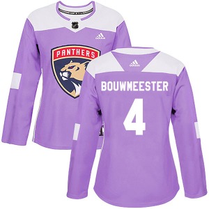 Authentic Adidas Women's Jay Bouwmeester Purple Fights Cancer Practice Jersey - NHL Florida Panthers