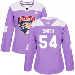 Authentic Adidas Women's Givani Smith Purple Fights Cancer Practice Jersey - NHL Florida Panthers