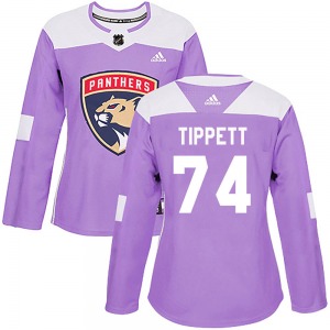 Authentic Adidas Women's Owen Tippett Purple ized Fights Cancer Practice Jersey - NHL Florida Panthers