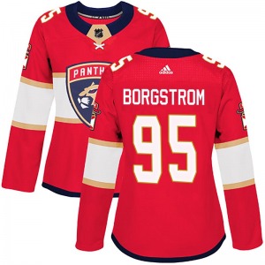 Authentic Adidas Women's Henrik Borgstrom Red Home Jersey - NHL Florida Panthers
