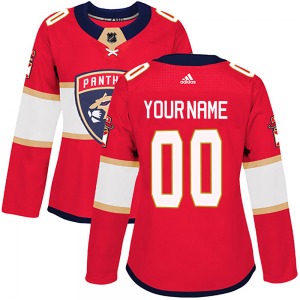 Authentic Adidas Women's Custom Red Custom Home Jersey - NHL Florida Panthers