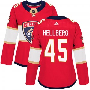 Authentic Adidas Women's Magnus Hellberg Red Home Jersey - NHL Florida Panthers