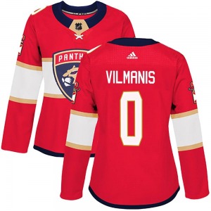 Authentic Adidas Women's Sandis Vilmanis Red Home Jersey - NHL Florida Panthers