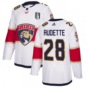 Authentic Adidas Youth Donald Audette White Away 2023 Stanley Cup Final Jersey - NHL Florida Panthers