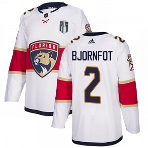 Authentic Adidas Youth Tobias Bjornfot White Away 2023 Stanley Cup Final Jersey - NHL Florida Panthers