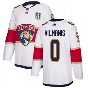 Authentic Adidas Youth Sandis Vilmanis White Away 2023 Stanley Cup Final Jersey - NHL Florida Panthers