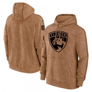 Adult Brown 2023 Salute to Service Club Pullover Hoodie - NHL Florida Panthers
