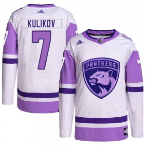 Authentic Adidas Adult Dmitry Kulikov White/Purple Hockey Fights Cancer Primegreen Jersey - NHL Florida Panthers