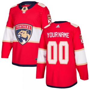 Authentic Adidas Adult Custom Red Custom Home Jersey - NHL Florida Panthers