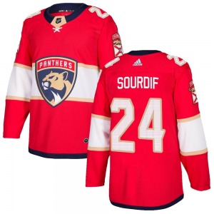Authentic Adidas Adult Justin Sourdif Red Home Jersey - NHL Florida Panthers