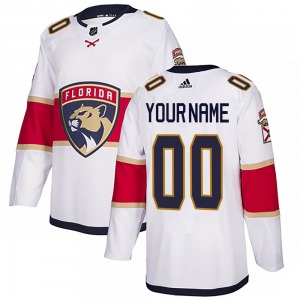 Authentic Adidas Adult Custom White Custom Away Jersey - NHL Florida Panthers