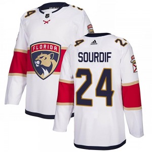Authentic Adidas Adult Justin Sourdif White Away Jersey - NHL Florida Panthers