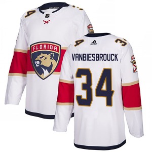 Authentic Adidas Adult John Vanbiesbrouck White Away Jersey - NHL Florida Panthers