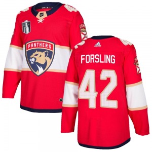 Authentic Adidas Adult Gustav Forsling Red Home 2023 Stanley Cup Final Jersey - NHL Florida Panthers