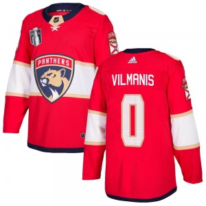 Authentic Adidas Adult Sandis Vilmanis Red Home 2023 Stanley Cup Final Jersey - NHL Florida Panthers