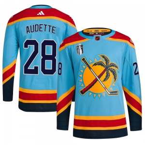 Authentic Adidas Youth Donald Audette Light Blue Reverse Retro 2.0 2023 Stanley Cup Final Jersey - NHL Florida Panthers