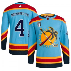 Authentic Adidas Youth Jay Bouwmeester Light Blue Reverse Retro 2.0 2023 Stanley Cup Final Jersey - NHL Florida Panthers