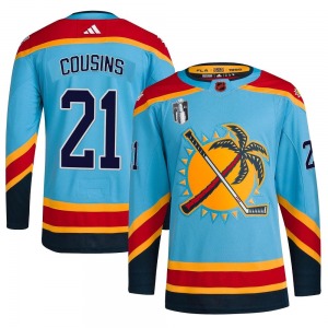 Authentic Adidas Youth Nick Cousins Light Blue Reverse Retro 2.0 2023 Stanley Cup Final Jersey - NHL Florida Panthers