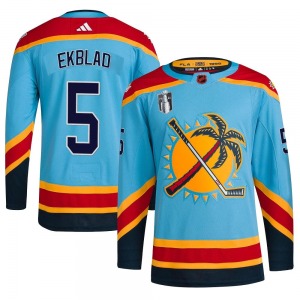 Authentic Adidas Youth Aaron Ekblad Light Blue Reverse Retro 2.0 2023 Stanley Cup Final Jersey - NHL Florida Panthers