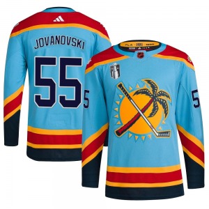 Authentic Adidas Youth Ed Jovanovski Light Blue Reverse Retro 2.0 2023 Stanley Cup Final Jersey - NHL Florida Panthers