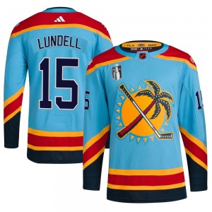 Authentic Adidas Youth Anton Lundell Light Blue Reverse Retro 2.0 2023 Stanley Cup Final Jersey - NHL Florida Panthers