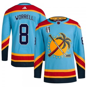 Authentic Adidas Youth Peter Worrell Light Blue Reverse Retro 2.0 2023 Stanley Cup Final Jersey - NHL Florida Panthers
