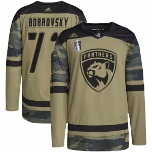 Authentic Adidas Adult Sergei Bobrovsky Camo Military Appreciation Practice 2023 Stanley Cup Final Jersey - NHL Florida Panthers