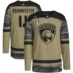 Authentic Adidas Adult Jay Bouwmeester Camo Military Appreciation Practice 2023 Stanley Cup Final Jersey - NHL Florida Panthers
