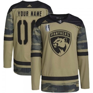 Authentic Adidas Adult Custom Camo Custom Military Appreciation Practice 2023 Stanley Cup Final Jersey - NHL Florida Panthers