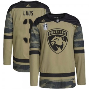 Authentic Adidas Adult Paul Laus Camo Military Appreciation Practice 2023 Stanley Cup Final Jersey - NHL Florida Panthers