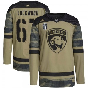 Authentic Adidas Adult William Lockwood Camo Military Appreciation Practice 2023 Stanley Cup Final Jersey - NHL Florida Panthers
