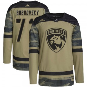 Authentic Adidas Adult Sergei Bobrovsky Camo Military Appreciation Practice Jersey - NHL Florida Panthers