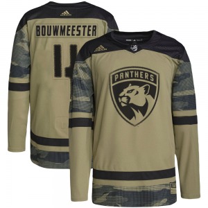 Authentic Adidas Adult Jay Bouwmeester Camo Military Appreciation Practice Jersey - NHL Florida Panthers