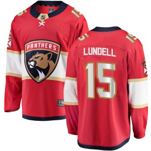 Breakaway Fanatics Branded Adult Anton Lundell Red Home Jersey - NHL Florida Panthers