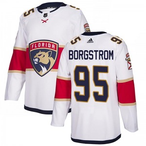 Authentic Adidas Youth Henrik Borgstrom White Away Jersey - NHL Florida Panthers