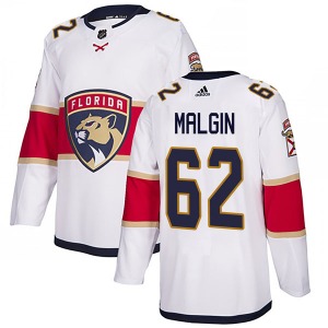 Authentic Adidas Youth Denis Malgin White Away Jersey - NHL Florida Panthers