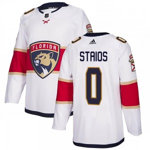 Authentic Adidas Youth Nathan Staios White Away Jersey - NHL Florida Panthers