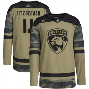 Authentic Adidas Youth Casey Fitzgerald Camo Military Appreciation Practice Jersey - NHL Florida Panthers