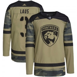 Authentic Adidas Youth Paul Laus Camo Military Appreciation Practice Jersey - NHL Florida Panthers