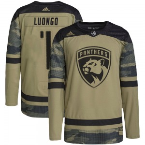 Authentic Adidas Youth Roberto Luongo Camo Military Appreciation Practice Jersey - NHL Florida Panthers