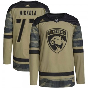 Authentic Adidas Youth Niko Mikkola Camo Military Appreciation Practice Jersey - NHL Florida Panthers