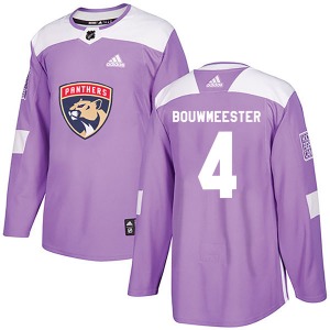 Authentic Adidas Adult Jay Bouwmeester Purple Fights Cancer Practice Jersey - NHL Florida Panthers