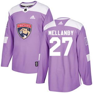 Authentic Adidas Adult Scott Mellanby Purple Fights Cancer Practice Jersey - NHL Florida Panthers
