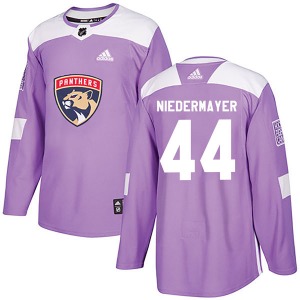 Authentic Adidas Adult Rob Niedermayer Purple Fights Cancer Practice Jersey - NHL Florida Panthers